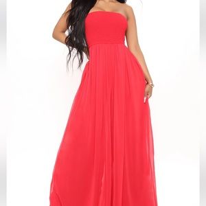 Strapless Chiffon Jumpsuit